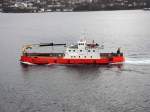 Frachtschiff  Osteroy  am 07.04.14 in Bergen (Norwegen).