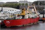 Die 1974 gebaute KARL (IMO 7383114) liegt am 25.04.2017 in Brest. Dieser Palettenfrachter ist 76 m lang und 13,52 m breit, hat eine GT/BRZ von 1.926 und eine DWT von 1.118 t. Heimathafen ist Basseterre (St. Kitts and Nevis). Frühere Namen: VELA, BURFELL, NOUR HAN, LENA, BAROEY.