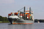 Container Ship JAN (IMO:9477335)Flagge Portugal im NOK bei Schacht-Audorf am 07.09.2021 nach  Brunsbüttel.