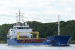 Die Anton IMO-Nummer:9576703 Flagge:Antigua und Barbuda Länge:90.0m Breite:14.0m Baujahr:2010 Bauwerft:Onega Shipyard,Petrozavodsk Russland am 09.08.15 im Nord-Ostsee-Kanal bei Rade aufgenommen.