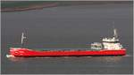 Die 2010 gebaute ADAMAS (IMO 9489558) fährt Höhe Bremerhaven weseraufwärts. Sie ist 82,5 m lang und 12,5 m breit, hat eine GT/BRZ von 2.409 und eine DWT von 3.750 t. Heimathafen ist Delfzijl (Niederlande). 28.10.2020