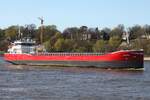 Frachtschiff ADAMAS (IMO 9489558); Datum: 07.04.2026; Aufnahmeort: Elbe/Hafen Hamburg, Deutschland.