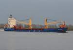 Frachtschiff  BBC AFRIKA von Hamburg kommend auslaufend am Willkommen Höft in Wedel beobachtet am 02.05.2013.