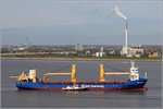 Die 2011 gebaute BBC AMBER (IMO 9563706) verlässt am 01.05.2016 nach einem Werftaufenthalt Bremerhaven. Dieses Mehrzweckschiff ist 153,44 m lang und 23,45 m breit, hat eine GT/BRZ von 12.838 und eine DWT von 14.403 t. Heimathafen ist St. John's (Antigua and Barbuda). Die WESERLOTSE bringt den Lotsen für die Fahrt auf der Außenweser an Bord.