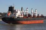 Frachtschiff CS SARAFINA (IMO 9635468); Datum: 18.03.2026; Aufnahmeort: Elbe/Hafen Hamburg, Deutschland.