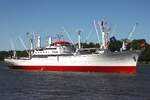 Frachtschiff CAP SAN DIEGO (IMO 5060794) ; Eigner/Betreiber: Stiftung Hamburger Admiralit�t; Datum: 08.05.2026; Aufnahmeort: Elbe/Hafen Hamburg, Deutschland.