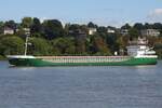 Frachtschiff DELFIN (IMO 9173161); Datum: 17.08.2025; Aufnahmeort: Elbe/Hafen Hamburg, Deutschland.