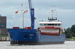 Die Elke W IMO-Nummer:9279070 Flagge:Antigua und Barbuda Länge:83.0m Breite:13.0m Baujahr:2006 Bauwerft:Leda Shipyard,Korcula Kroatien am 15.07.16 im Nord-Ostsee-Kanal an der