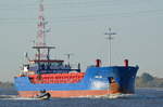 EEMS Sea IMO-Nummer:9503536 Flagge:Niederlande Länge:87.0m Breite:12.0m Baujahr:2010 Bauwerft:189 Shipbuilding,Haiphong Vietnam nach Hamburg einlaufend bei Lühe am 13.10.18