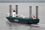 Die 2010 gebaute E-SHIP 1 (IMO 9417141) passiert Bremerhaven weseraufwärts fahrend. Dieses Mehrzweckschiff ist 130,42 m lang und 22,62 m breit, hat eine GT/BRZ von 12.968 und eine DWT von 10.020 t. Sie kann auch 853 TEU oder Schwerlast transportieren und über eine Ro-Ro-Rampe laden. Heimathafen ist Emden. Neben dem Antrieb über Elektromotoren verfügt die E-SHIP 1 über vier 27 m hohe Flettner-Rotoren mit einem Durchmesser von 4 m. 14.08.2020
