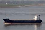 Die 1994 gebaute FRIGGA (IMO 9114701) fährt am 09.04.2015 Weser aufwärts. Sie ist 91,46 m lang, 13,6 m breit, hat eine GT/BRZ von 2.818 und eine DWT von 4.216 t. Heimathafen ist St. John's (Antigua and Barbuda). Frühere Namen: FRIGGABRO, FWABIG, HERTHA O, CLAUDIA C.