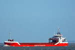 Die FAST SIM ,St�ckgut- und Mehrzweckfrachter, IMO-Nummer:9356517 Flagge:Belgien L�nge:88.0m Breite:12.0m Baujahr:2008 vor der Alten Liebe Cuxhaven am 25.06.26