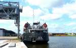 MS GALAN IMO 8844957, hat am Burmannkai im Lbecker Konstinhafen festgemacht und wartet auf Lschen der, aus Klaipeda, mitgebrachten Dngerladung...