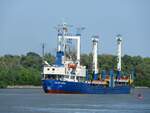 GOLDEN-ARROW (IMO:8325004;L=109m; B=16m; DWT6425t; Bj.1984) im Donaudelta zwischen Sulina und Tulcea unterwegs; 230704
