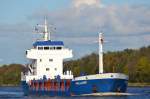Die Halland IMO-Nummer:8518558 Flagge:Deutschland Lnge:82.0m Breite:13.0m Baujahr:1986 Bauwerft:Cassens Werft,Emden Deutschland im Nord-Ostsee-Kanal bei Hohenhrn am 27.10.12