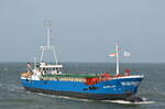 Die HELGOLAND IMO-Nummer:6417657 Flagge:Deutschland Länge:46.0m Breite:8.0m Baujahr:1964 vor Cuxhaven am 26.08.22