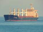 Das Cargoship  HEMUS , IMO 9354791, das unter der Flagge von Malta fährt, am 21.10.2014 in der Bosporus-Meerenge vor Istanbul.