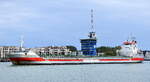 Frachtschiff/General Cargo Ship (IMO 9328704), Name  HUNTEBORG  aus den Niederladen   von Koninklijke Wagenborg B.V., das ist ein niederländisches Schifffahrts-, Transport- und