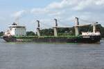 Frachtschiff HAAGA (IMO 9797632); Datum: 09.08.2025; Aufnahmeort: Elbe/Hafen Hamburg, Deutschland.