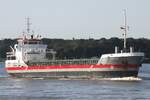 Frachtschiff HESTIA (IMO 9411783); Datum: 07.09.2026; Aufnahmeort: Elbe/Hafen Hamburg, Deutschland.