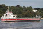 Frachtschiff HESTIA (IMO 9411783); Datum: 07.09.2026; Aufnahmeort: Elbe/Hafen Hamburg, Deutschland.