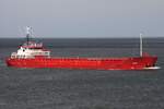 Frachtschiff HENRIKE (IMO 9218222); Datum: 15.09.2026; Aufnahmeort: Elbe/Cuxhaven, Deutschland.