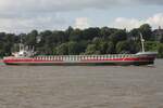Frachtschiff JEKERBORG (IMO IMO 9201944); Datum: 28.07.2025; Aufnahmeort: Elbe/Hafen Hamburg, Deutschland.