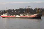 Frachtschiff JONABORG (IMO 9214018); Datum: 19.03.2026; Aufnahmeort: Elbe/Hafen Hamburg, Deutschland.