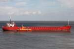 Frachtschiff KLARA (IMO 9115896); Datum: 15.09.2026; Aufnahmeort: Elbe/Cuxhaven, Deutschland. 