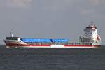 Frachtschiff MOEZELBORG (IMO 9180839); Datum: 15.09.2026; Aufnahmeort: Elbe/Cuxhaven, Deutschland.