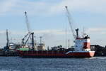 Das 92m lange Mehrzweckfrachtschiff NORDIC DIANA am 10.11.22 in Swinemünde