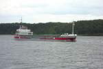 MS OSTEBORG, IMO 9033866, traveaufwrts mit Split aus Norwegen unterwegs zum Lbecker Lehmannkai 3...