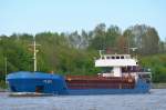 Die Pilsum IMO-Nummer:9015448 Flagge:Antigua und Barbuda Länge:81.0m Breite:12.0m Baujahr:1993 Bauwerft:Rosslauer Schiffswerft,Rosslau Deutschland bei Fischerhütte im Nord-Ostsee-Kanal am 01.05.14