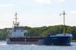 Die Roseburg IMO-Nummer:8817370 Flagge:Antigua und Barbuda Länge:82.0m Breite:12.0m Baujahr:1991 Bauwerft:Ferus Smit Scheepswerf,Hoogezand Niederlande aufgenommen am 09.08.15 im Nord-Ostsee-Kanal