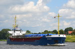 Die Roseburg IMO-Nummer:8817370 Flagge:Antigua und Barbuda Länge:82.0m Breite:12.0m Baujahr:1991 Bauwerft:Ferus Smit Scheepswerf,Hoogezand Niederlande aufgenommen am 04.07.16 im Nord-Ostsee-Kanal bei Rendsburg.