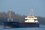 Die Rix Mistral IMO-Nummer:9173513 Flagge:Zypern Länge:86.0m Breite:13.0m Baujahr:1997 Bauwerft:Slovenske Lodenice,Komarno Slowakei am 30.03.19 im Nord-Ostsee-Kanal an der Weiche Fischerhütte aufgenommen.