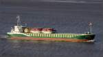 Die 2003 gebaute SMARAGD (IMO 9267704) mit einer Ladung Rettungs- und Tenderbooten am 17.10.2009 Weser abwrts fahrend. Sie ist 88 m lang, 12 m breit und hat eine GT von 2339. Heimathafen ist Alkmaar (Niederlande). 