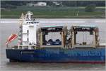 Die Brückenhaus und Brückenkrane der STAR ISTIND (IMO 9182954). Die Krane haben eine Tragfähigkeit von je 70 t. Bremerhaven, 24.05.2017.