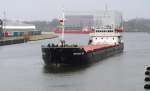 Russische MS Volgo Balt 229 IMO 8841747, luft durch den Konstinhafen die Trave hoch zum Burgtorhafen ... Aufgenommen: 1.3.2012