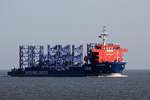 Cargo Ship Vestvind (IMO:9750579) GesamtlängexBreite 130x25m am 18.04.2019 Elbe bei Cuxhaven.