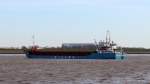 Die Wilson Ghent am 24.02.2014 auf der Weser vor Bremerhaven. Sie ist 88m lang und 13m breit.