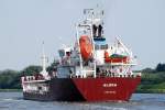 Der Tanker Alora IMO-Nummer:9534066 Flagge:Zypern Lnge:90.0m Breite:15.0m Baujahr:2009 Bauwerft:Yangzi Shipbuilding,Yizheng China auf dem Nord-Ostsee-Kanal Richtung Kiel fahrend aufgenommen bei Rendsburg am 20.08.11