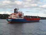 AMBER 1 (IMO 9174713) am 5.8.2016, Hamburg einlaufend, Elbe Höhe Bubendeyufer /   Ex-Namen: Fortune Athena bis 1998, Amber bis 2007 /  Doppelhüllen-Produktentanker  / BRZ 3.159 / Lüa