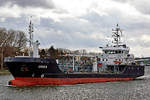 ANNIKA (IMO: 9628489) am 01.03.2020 bei Lübeck-Travemünde in Richtung Ostsee steuernd