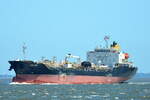 Die ABC IRIS ,�l und Chemikalientanker, IMO-Nummer:9514195 Flagge:Panama L�nge:119.0m Breite:20.0 m Baujahr:2010 vor Cuxhaven am 25.06.26