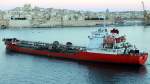 Das Tankschiff Padre Pio 3 am 23.10.2013 im Hafen von Valletta.