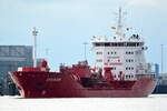 Die RYSTRAUM IMO-Nummer:9391000 Flagge:Norwegen Länge:129.0m Breite:20.0m Baujahr:2012 nach Hamburg einlaufend vor Teufelsbrück am 31.08.25
