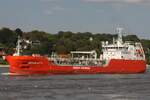 Tankschiff SCARLATTI (IMO 9866976); Eigner/Betreiber: GEFO; Datum: 26.08.2025; Aufnahmeort: Elbe/Hafen Hamburg, Deutschland.