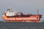 Tankschiff TG LEO (IMO 9640097); Datum: 15.09.2026; Aufnahmeort: Elbe/Cuxhaven, Deutschland.