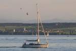 Ein Segelbot auf dem Bodensee am 11.08.10